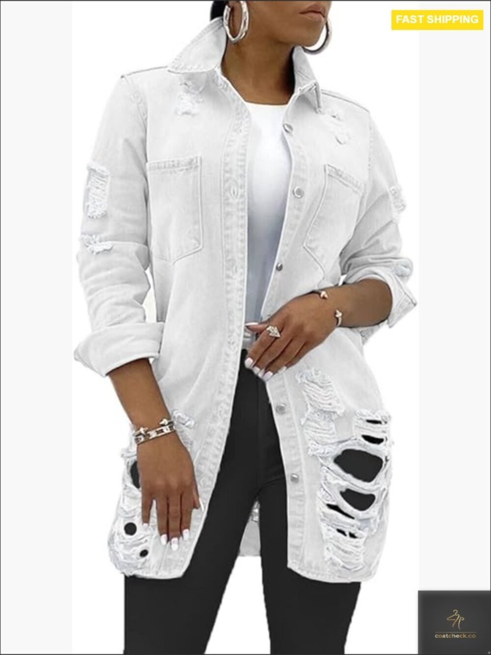 Classic Long Sleeve Denim Jacket Loose Streetwear Trucker Coat with Pockets